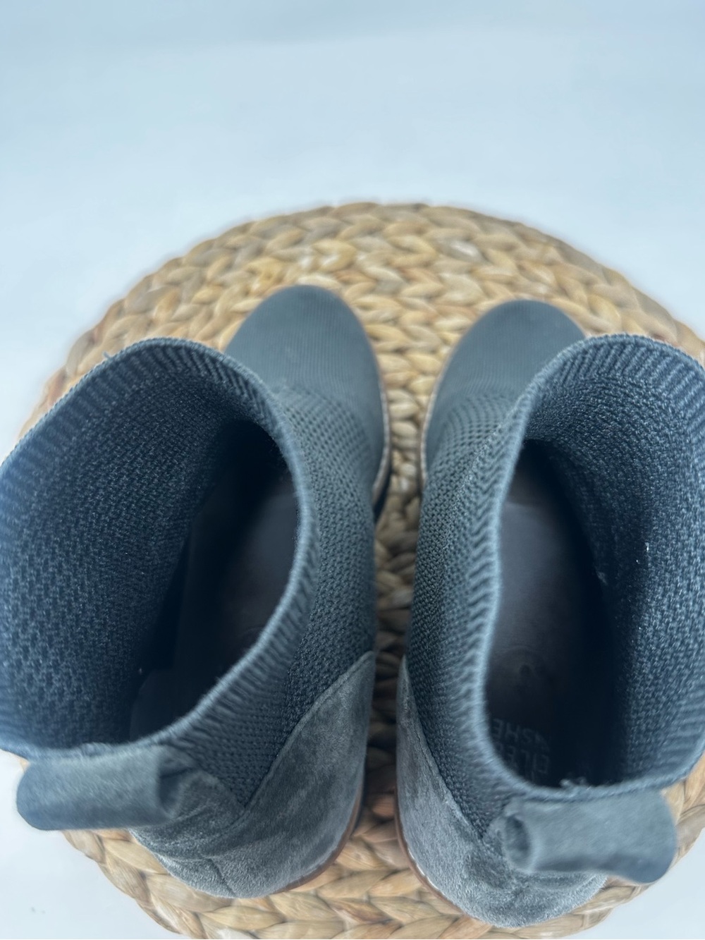 Eileen Fisher London Recycled Stretch Knit Bootie Grey Black Size 8 Women's - Picture 8 of 9